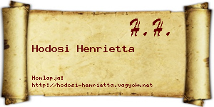 Hodosi Henrietta névjegykártya