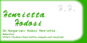 henrietta hodosi business card